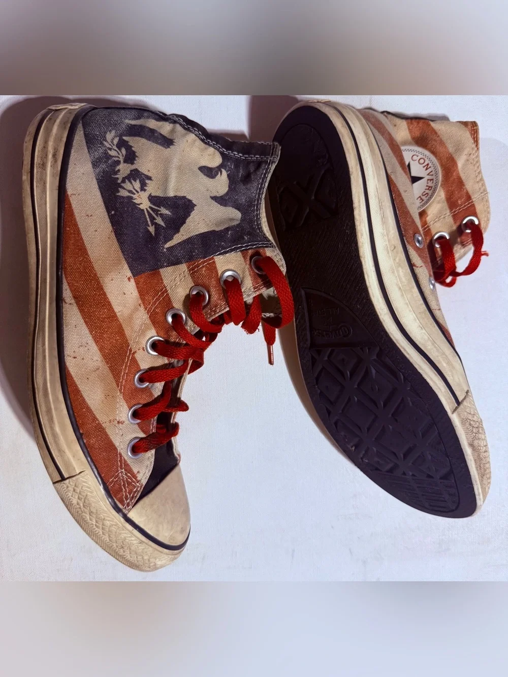 Beloved Converse High Top Sneakers Red, White, Blue #American #Eagle